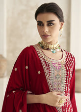 Leading Salwar Suit in Red Colour